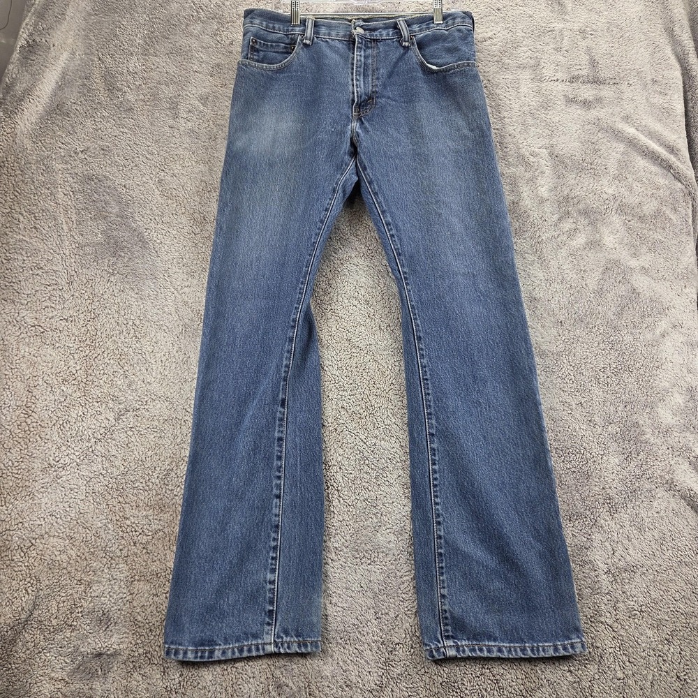 Levis 517 Jeans Mens 32x34 Blue Medium Wash Slim Bootcut Zip Fly Denim